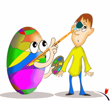 Jajko przemalowuje chłopca w klauna